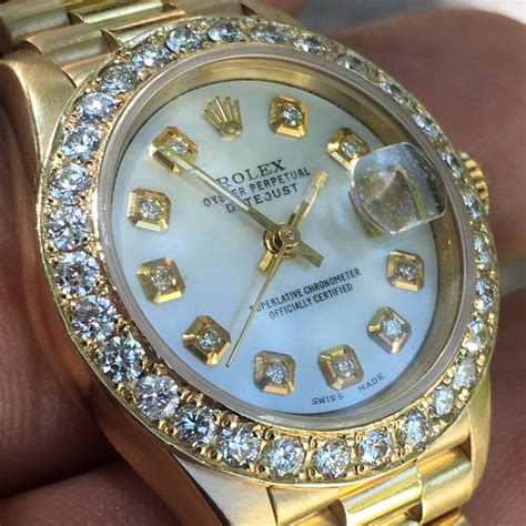 rolex presidential diamond bezel|rolex presidential 18k solid gold.